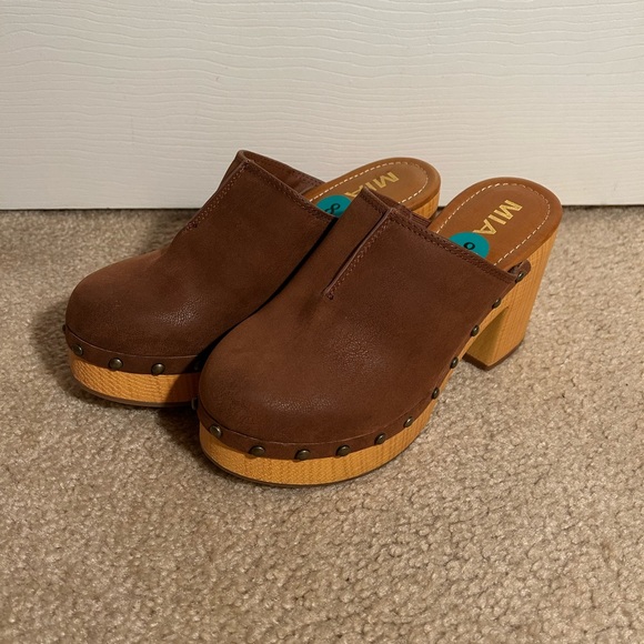 MIA Shoes Clogs Wooden Heel Studded Poshmark